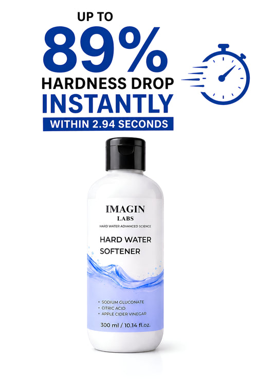 IMAGIN LABS Hard Water Softener Liquid 300ml | Reduces Hair Fall & Skin Itching | Sodium Gluconate + Citric Acid Formula | For Men, Women & Kids